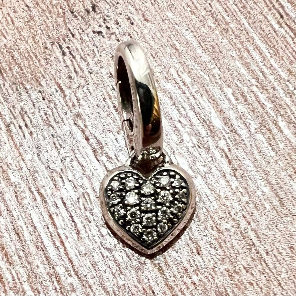 NEW! $495 Ippolita Sterling Silver Diamond Heart Reversible Heart Charm Pendant